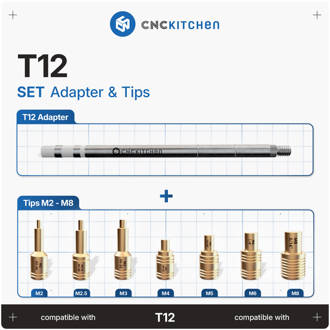 CNC Kitchen Soldering Tips SET compatible with T12