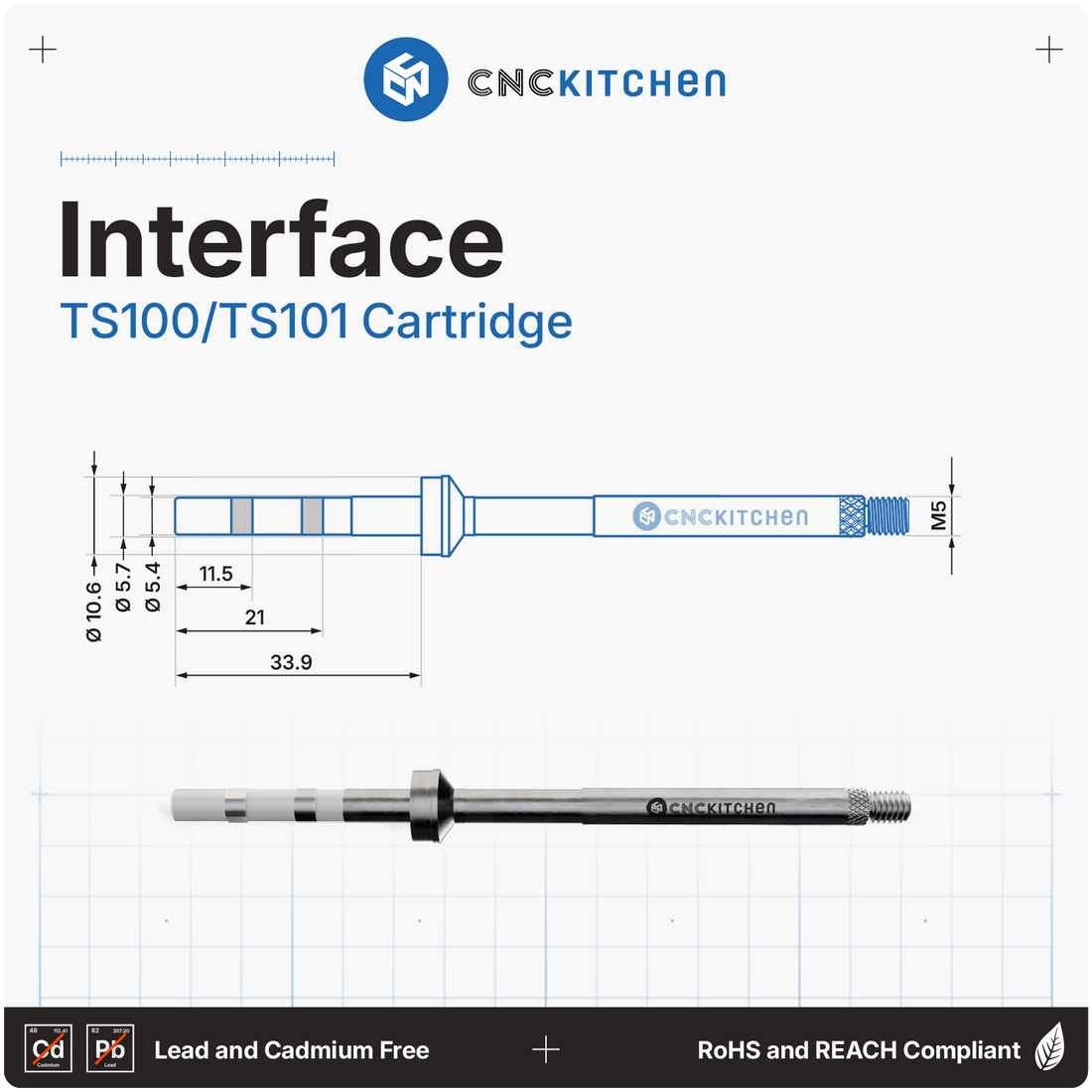 CNC Kitchen TS100/101 Soldering Adapter + Tips Set