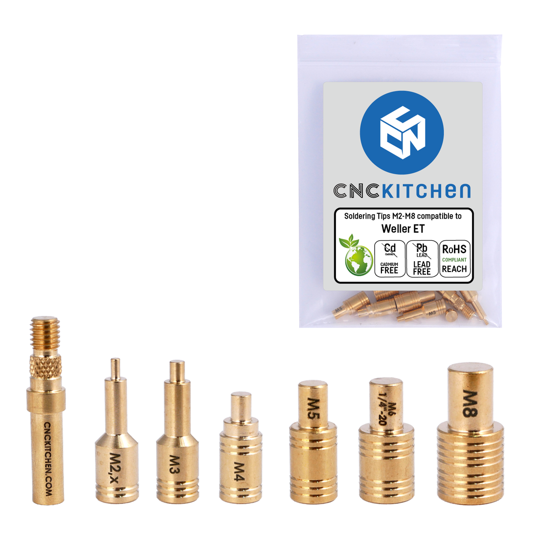 CNC Kitchen Soldering Tips SET compatible with Weller ET