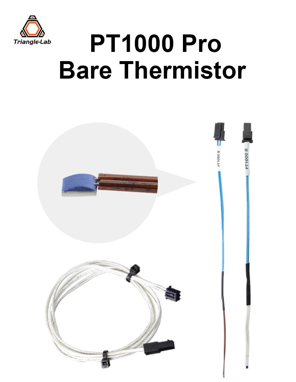 Bare PT1000 Thermistor for Rapido V1/V2 / Triangle Labs CHC - Polymide Thermistor - TL - PT1000 - BARE - 1 - DREMC STORE