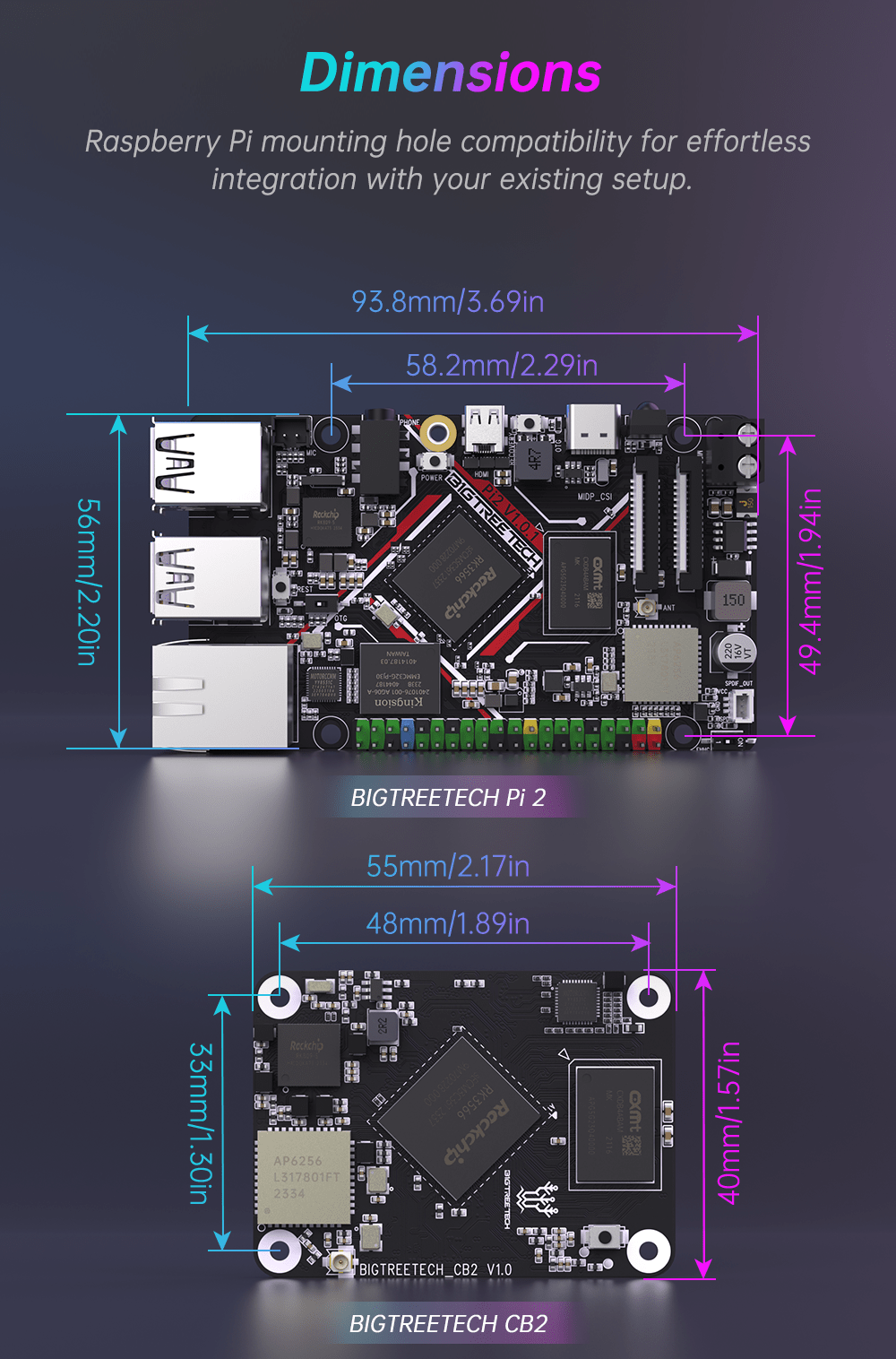 Bigtreetech BTT Pi CB2 - Alternative to Raspberry PI CM4 - 1020000449 - DREMC STORE