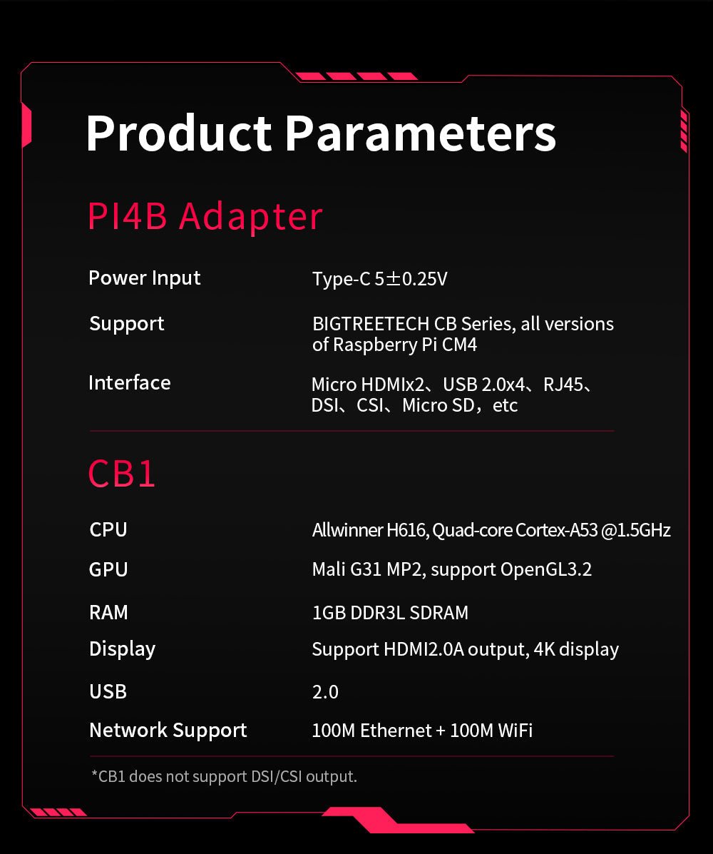 Bigtreetech CB1 eMMc - Alternative to Raspberry PI CM4 - 1020000430 - DREMC STORE