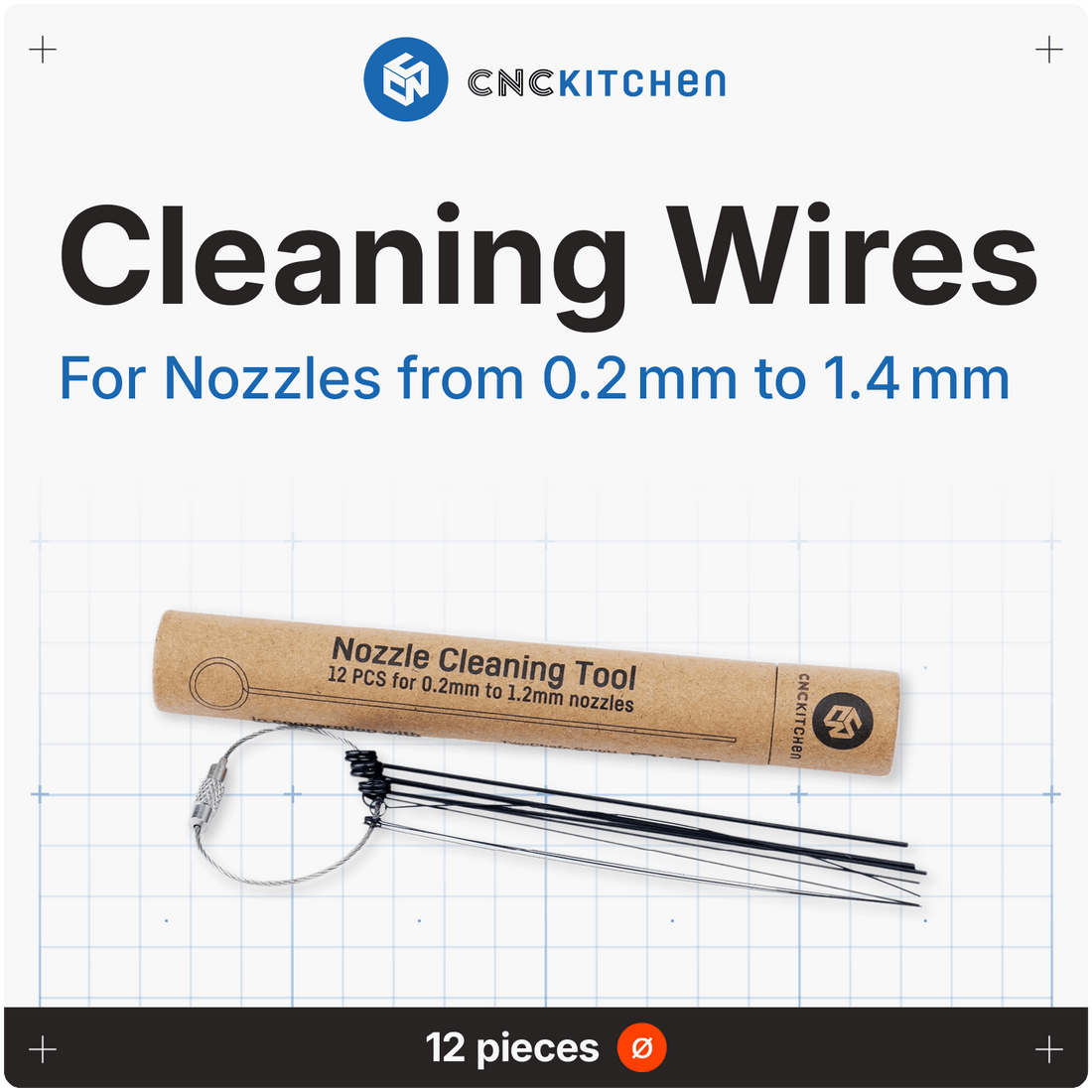 CNC Kitchen Nozzle Cleaning Wires, 12 PCS - 4262391011720 - DREMC STORE