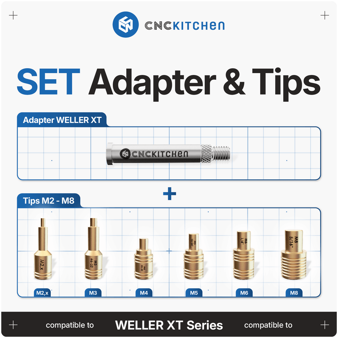CNC Kitchen Soldering Tips SET compatible with Weller XT - 4262391011638 - DREMC STORE