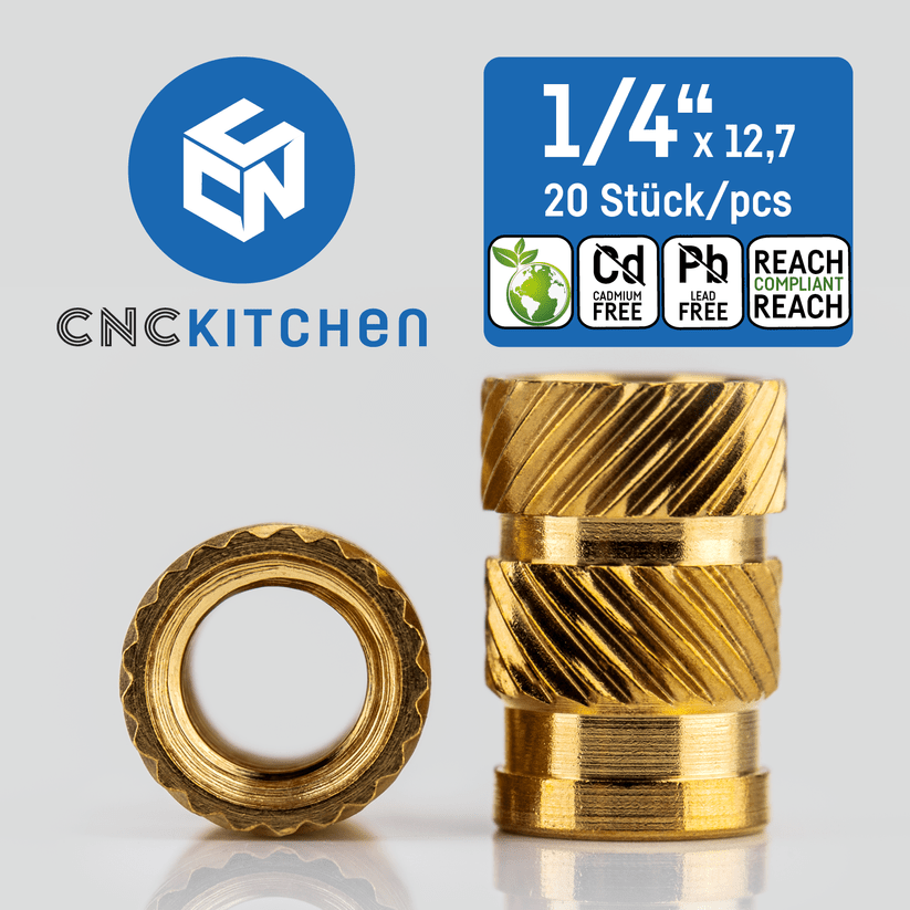 CNC Kitchen Threaded Insert M2 / M2.5 / M3 / M4 / M5 / M6 / M8 / M10 / 1.4" - 1/4" - X001FCE5Z1 - DREMC STORE