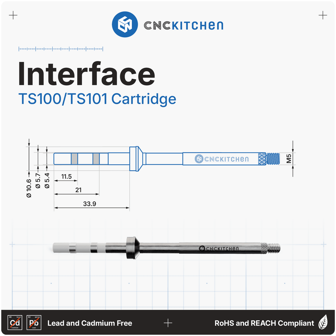 CNC Kitchen TS100/101 Soldering Adapter + Tips Set - 4262391010082+4262391010075 - DREMC STORE 3D Printing Supplies