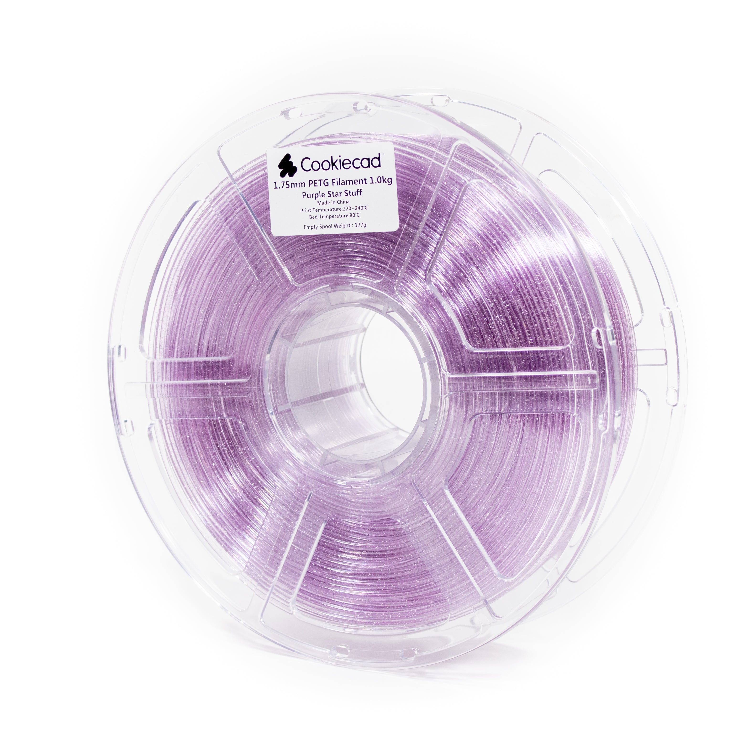 Cookiecad Glittery Filament PETG Filament 1.75mm - 1kg - Purple Star Stuff - petg-purple-star-stuff - DREMC STORE 3D Printing Supplies