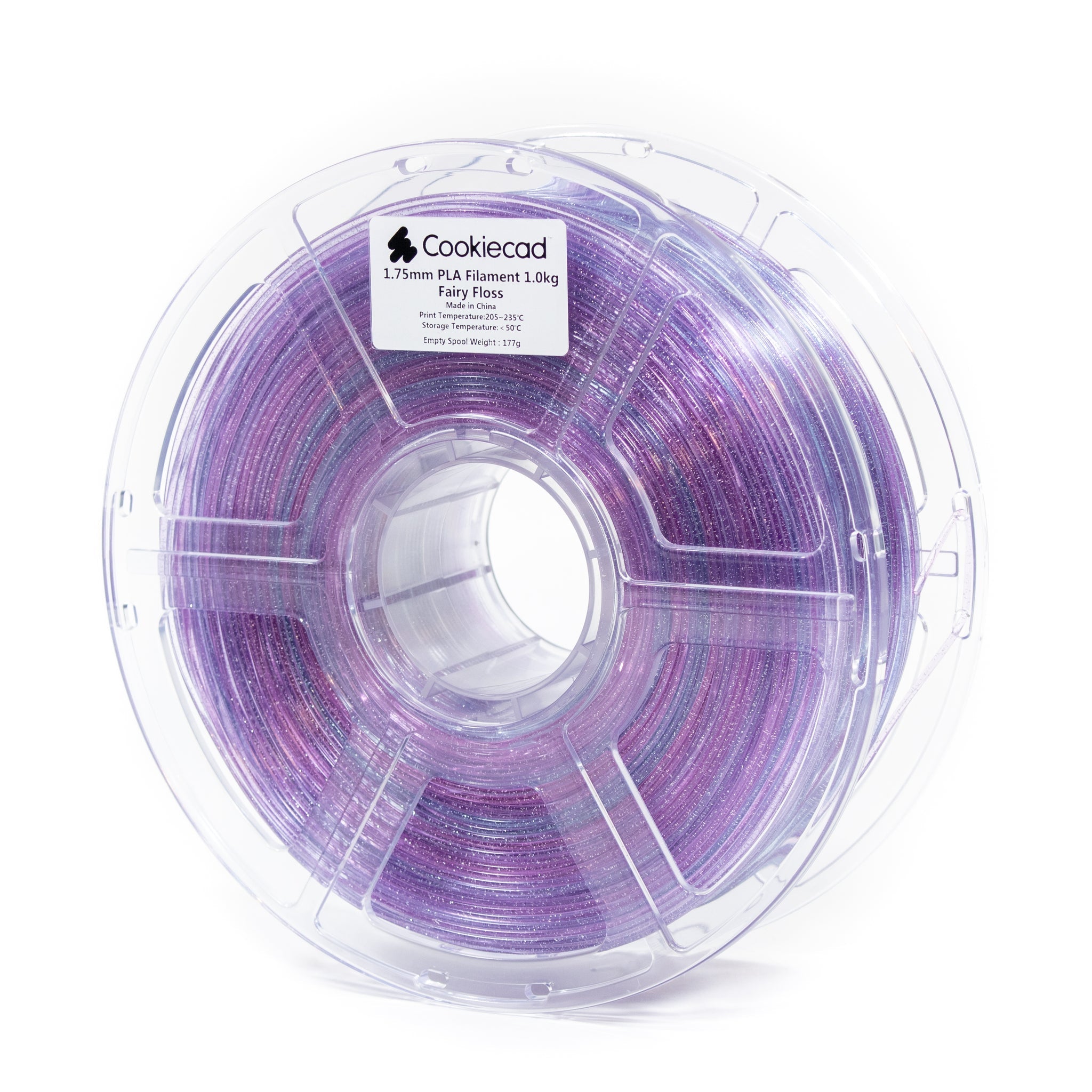 Cookiecad Glittery Filament PLA Filament 1.75mm - 1kg - Fairy Floss (pink → purple → blue) - pla - fairy - floss - DREMC STORE