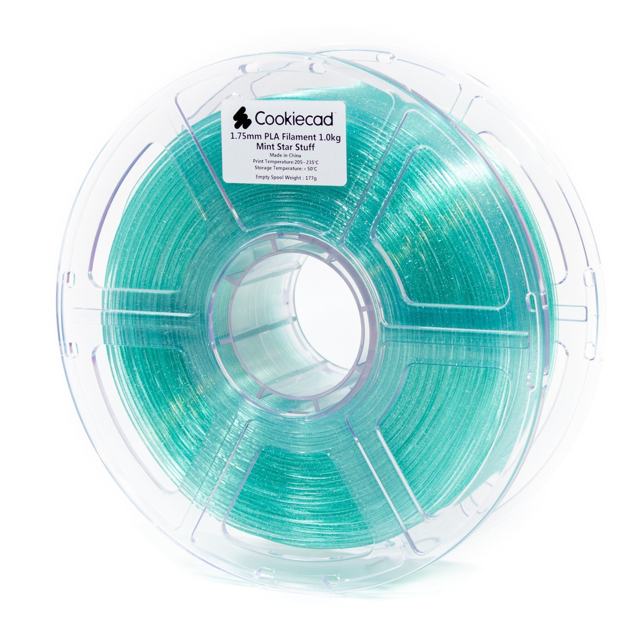 Cookiecad Glittery Filament PLA Filament 1.75mm - 1kg - Mint Star Stuff - pla - mint - star - stuff - DREMC STORE