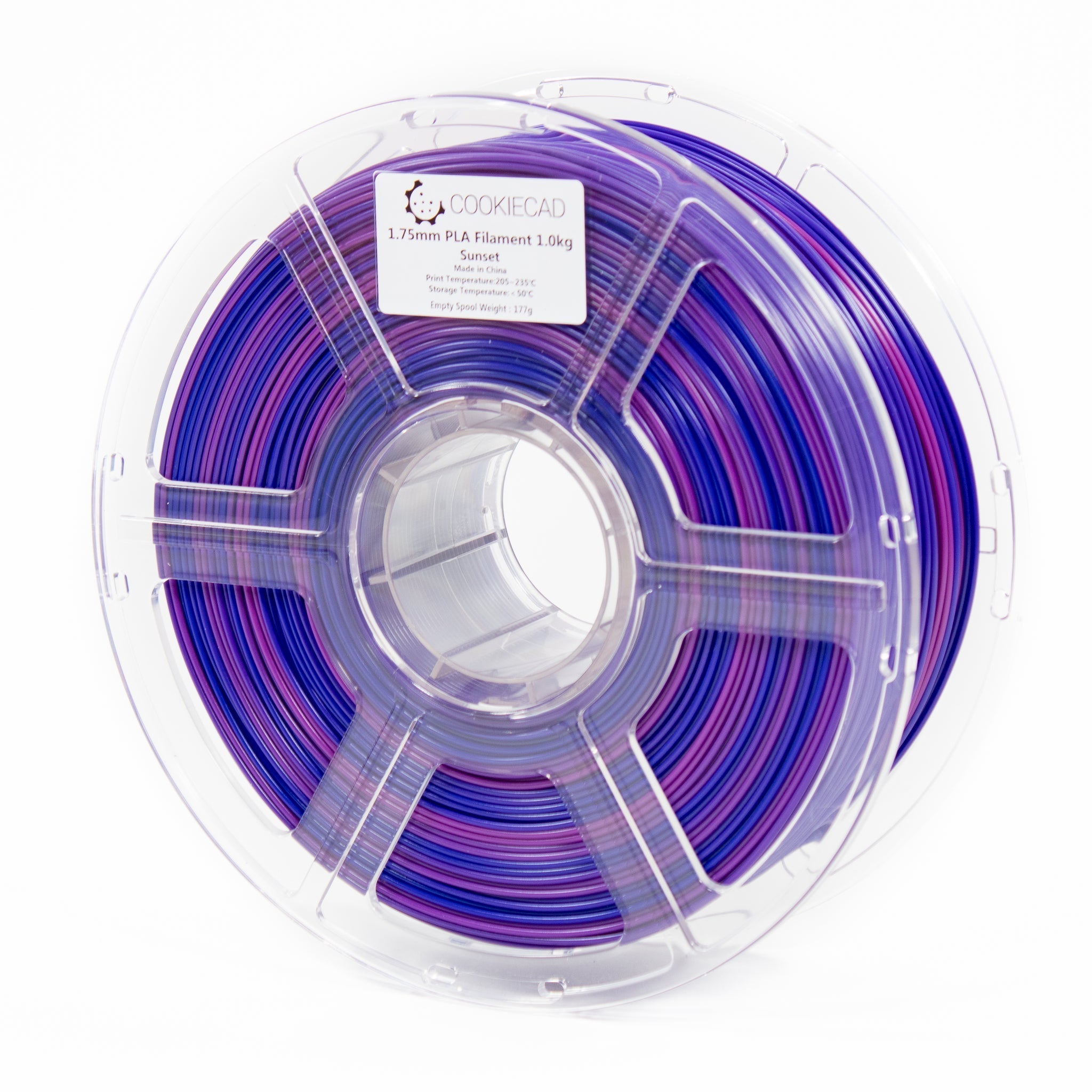 Cookiecad PLA Gradient Filament 1.75mm 1kg - Sunset (dark blue → purple → pink) - X0036XWESF - DREMC STORE