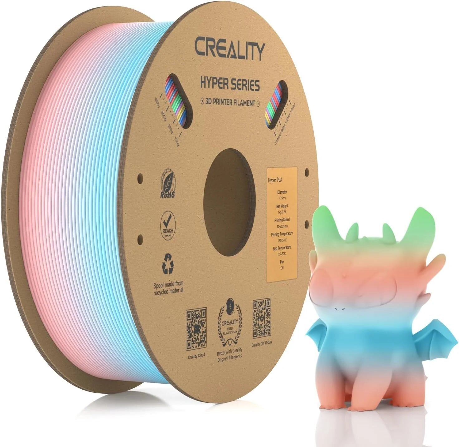 Creality Hyper Rainbow PLA 3D Printing Filament 1kg - Spring Lake - 3301010424 - DREMC STORE