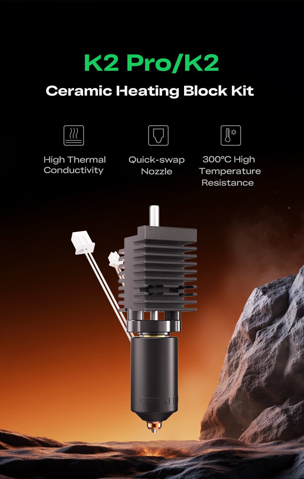 Creality K2 / K2 Pro OEM Ceramic Hotend Kit - 4001030157 - DREMC STORE