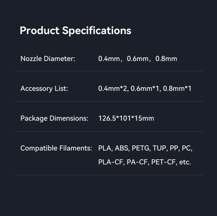 Creality K2 Unicorn Nozzle for K2 Series / Creality Hi - Mixed Kit (4pc) - 4008030075 - DREMC STORE