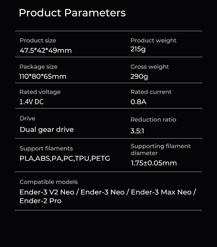 Creality Sprite Extruder Upgrade Kit for Ender 3 Neo Series - For Ender 3 Neo Series - 4001020070 - DREMC STORE
