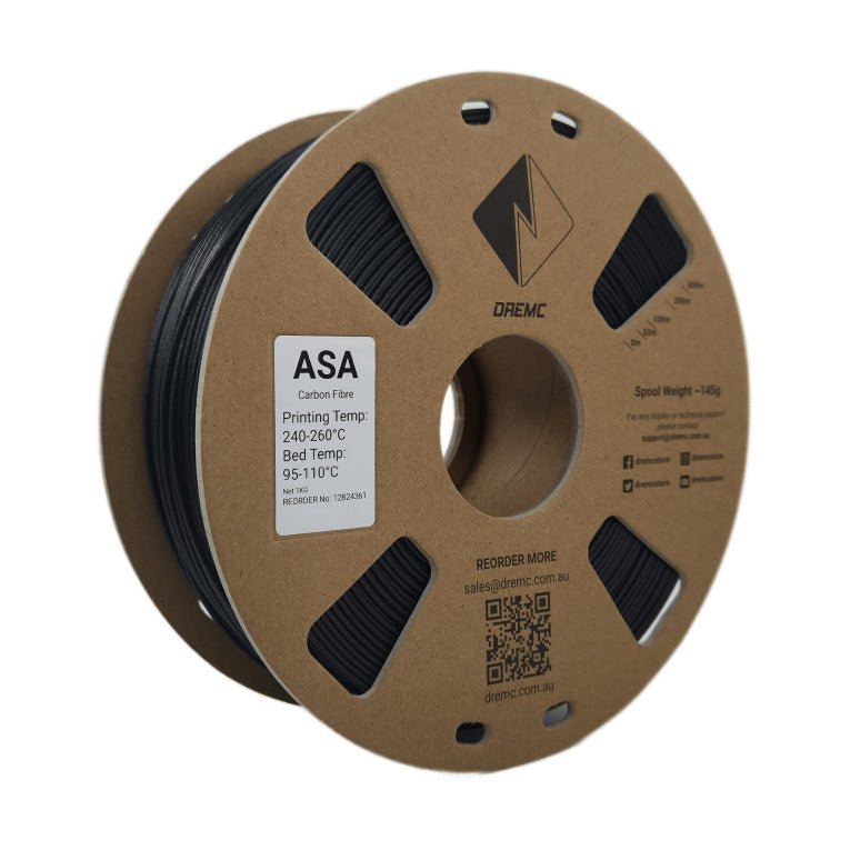 DREMC ASA CF Carbon Fibre Filament 1.75mm 1kg - Black - DR - ASA - CF - DREMC STORE