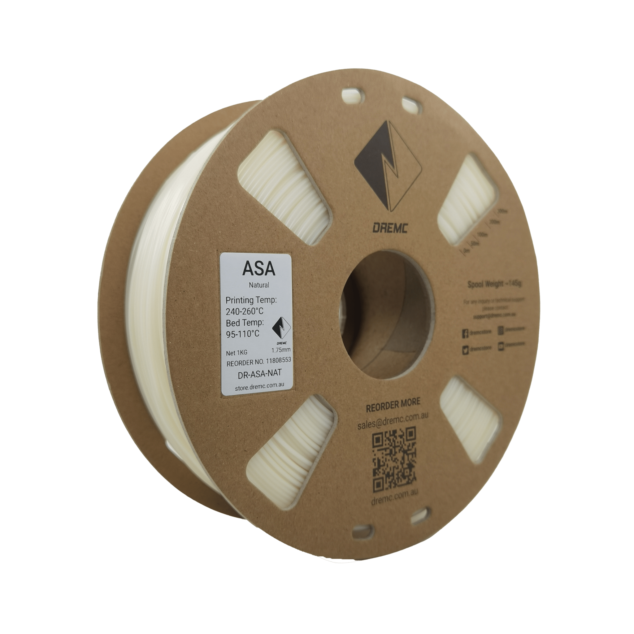 DREMC ASA Filament 1.75mm 1kg - Natural - DR - ASA - NAT - DREMC STORE