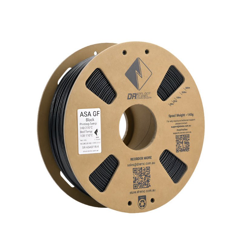 DREMC ASA GF Glass Fibre Filament 1.75mm 1kg - Black - DR - ASAGF - BLK - DREMC STORE