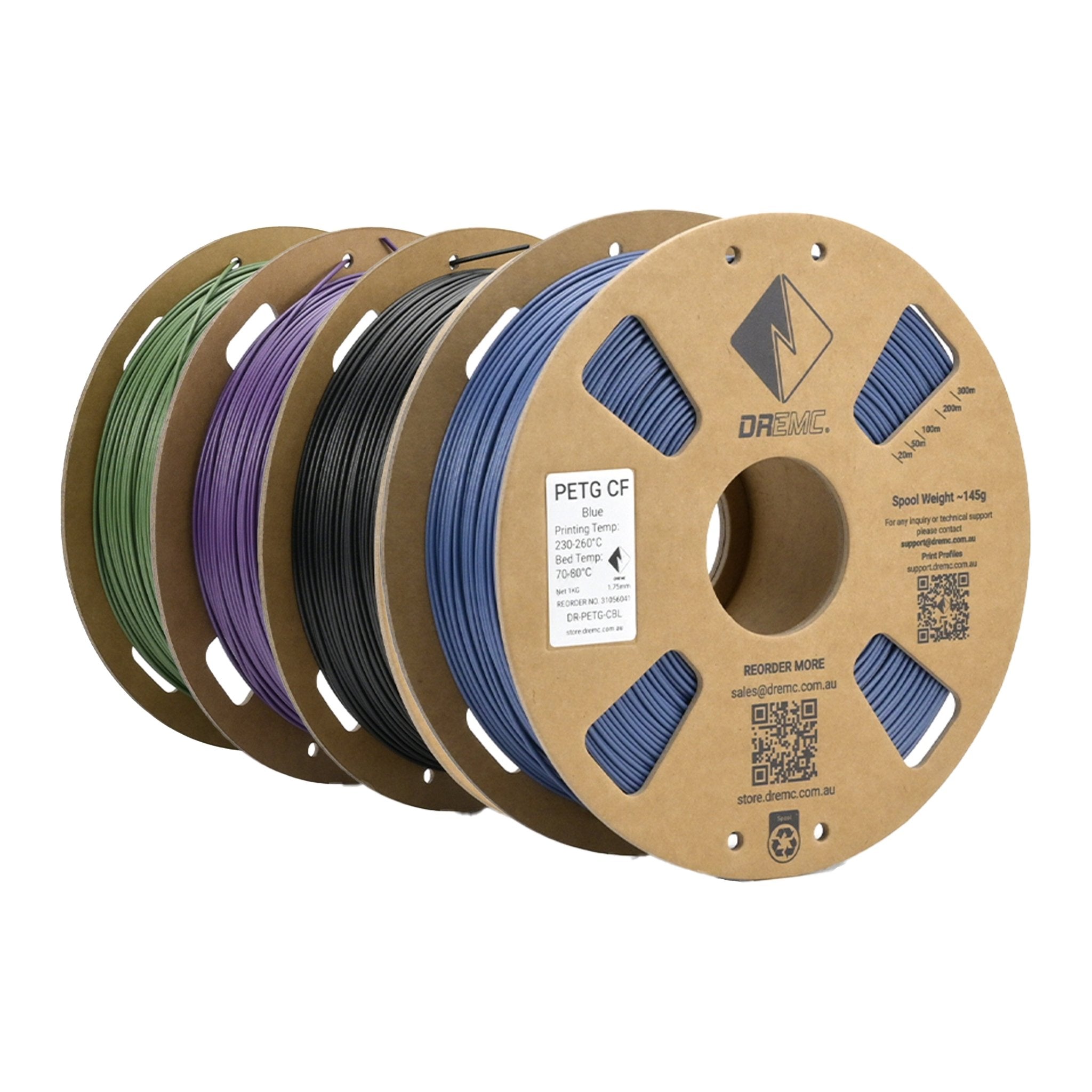 DREMC PETG CF Carbon Fibre Filament 1.75mm 1kg - Black - DR - PETG - CF - DREMC STORE
