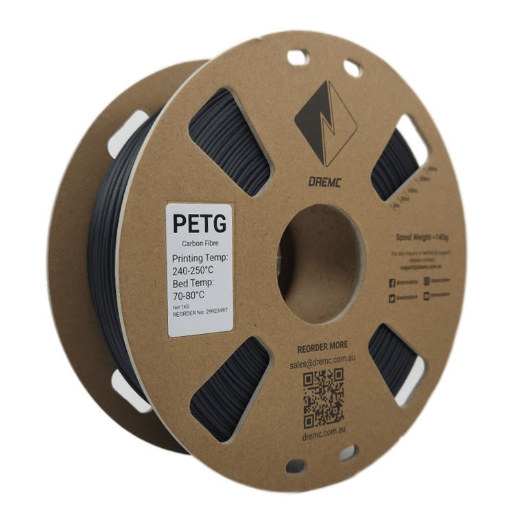 DREMC PETG CF Carbon Fibre Filament 1.75mm 1kg - Black - DR - PETG - CF - DREMC STORE