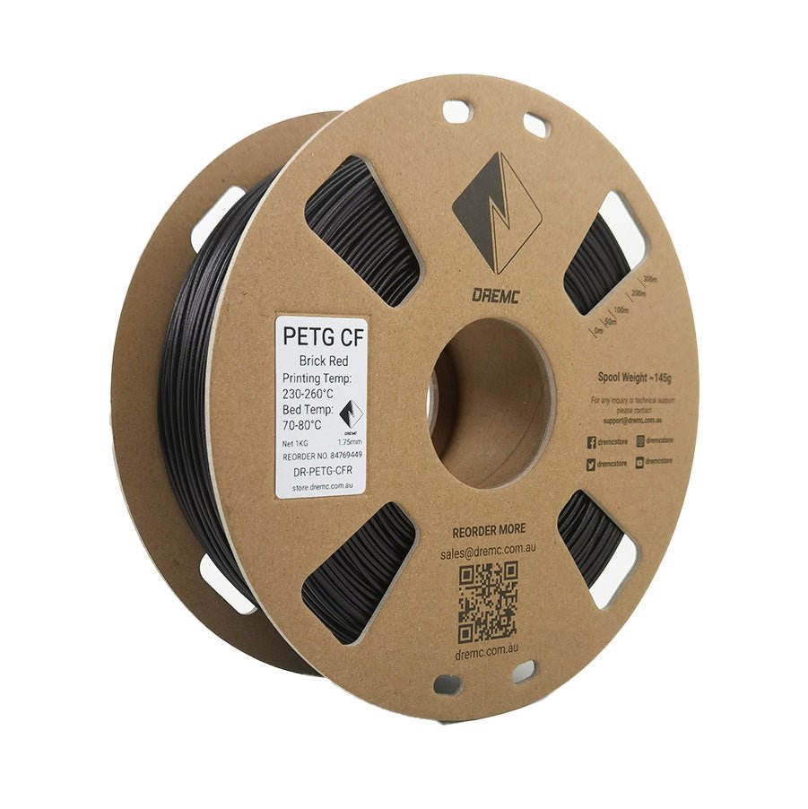 DREMC PETG CF Carbon Fibre Filament 1.75mm 1kg - Brick Red - DR - PETG - CFR - DREMC STORE