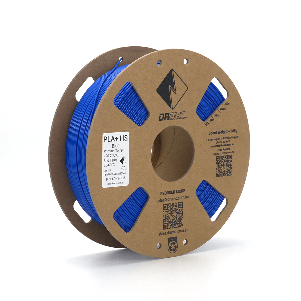 Cardboard spools of DREMC PLA+ HS Blue Filament