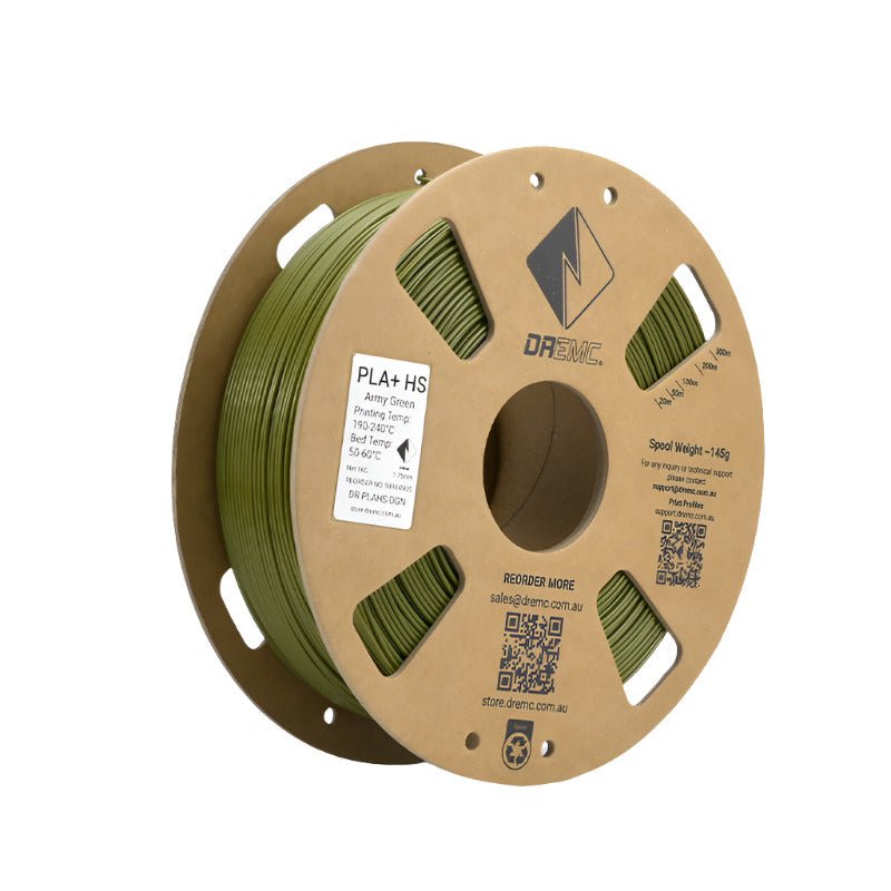 Cardboard spools of DREMC PLA+ HS Army Green Filament
