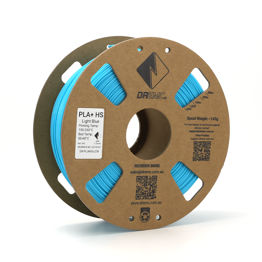 Cardboard spools of DREMC PLA+ HS Light Blue Filament
