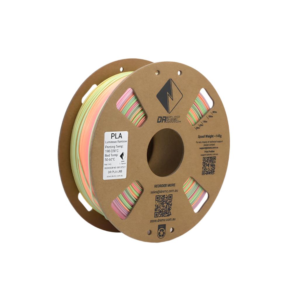 DREMC PLA Luminous Rainbow Filament 1.75mm 1kg - DR - PLA - LRB - DREMC STORE