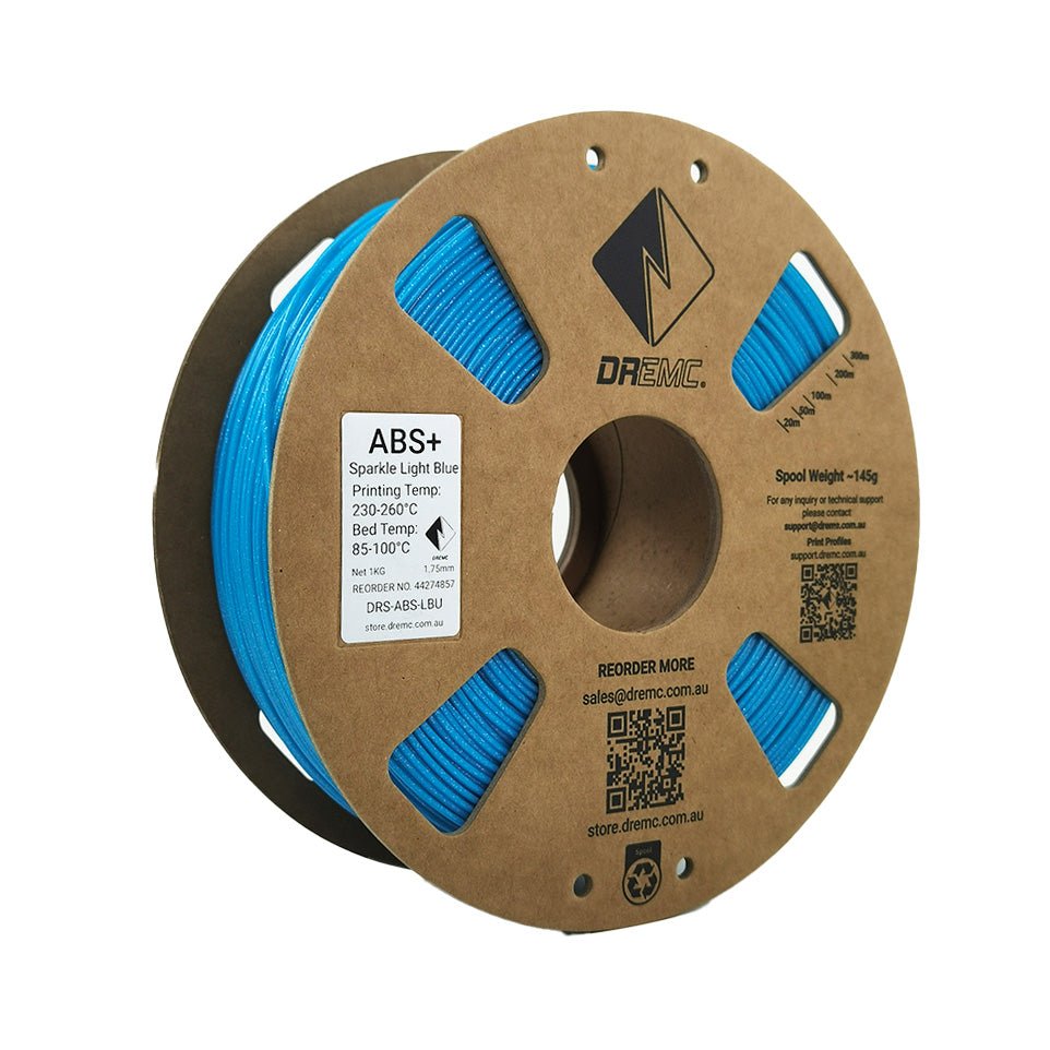 DREMC Sparkle ABS+ Filament 1.75mm 1kg - Sparkle Light Blue - DRS - ABS - LBU - DREMC STORE