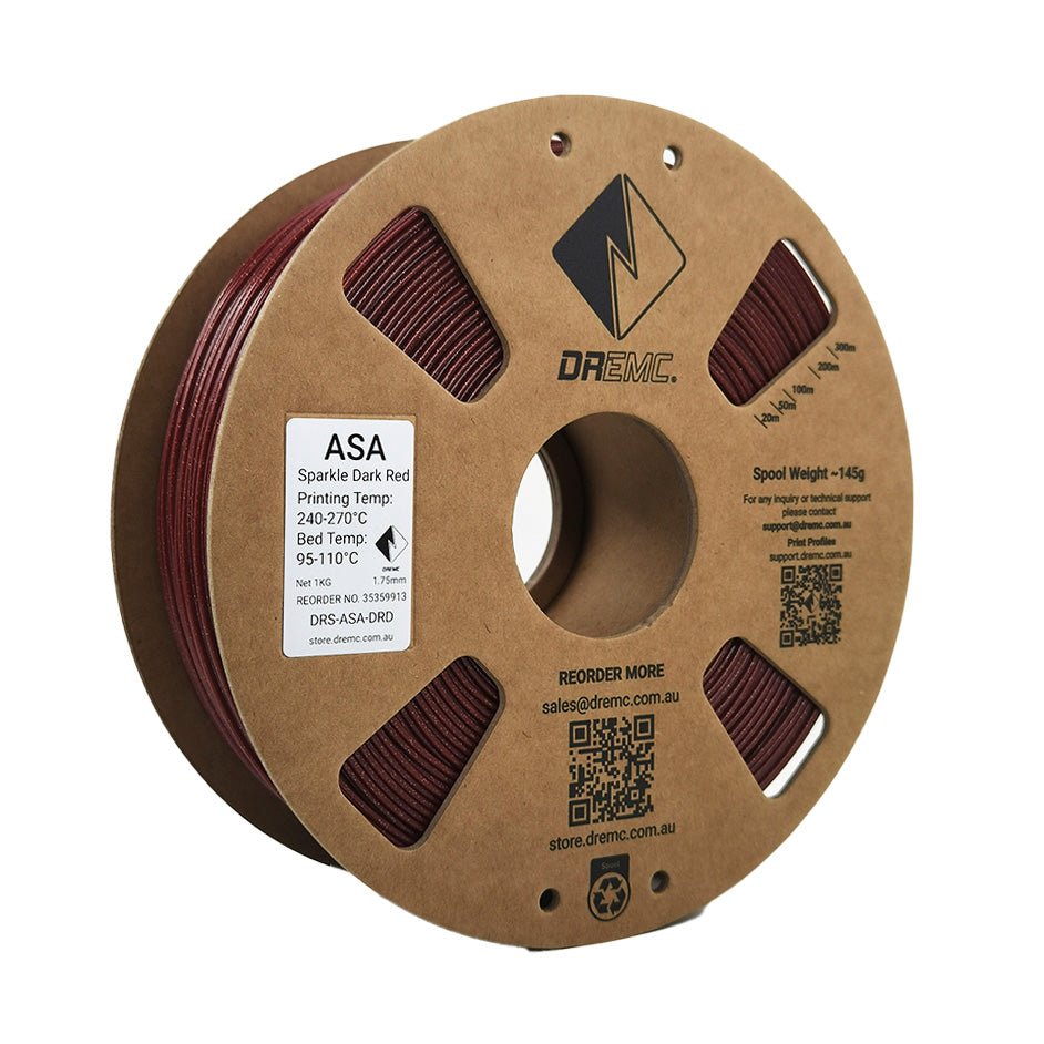DREMC Sparkle ASA Filament 1.75mm 1kg - Sparkle Dark Red - DRS - ASA - DRD - DREMC STORE