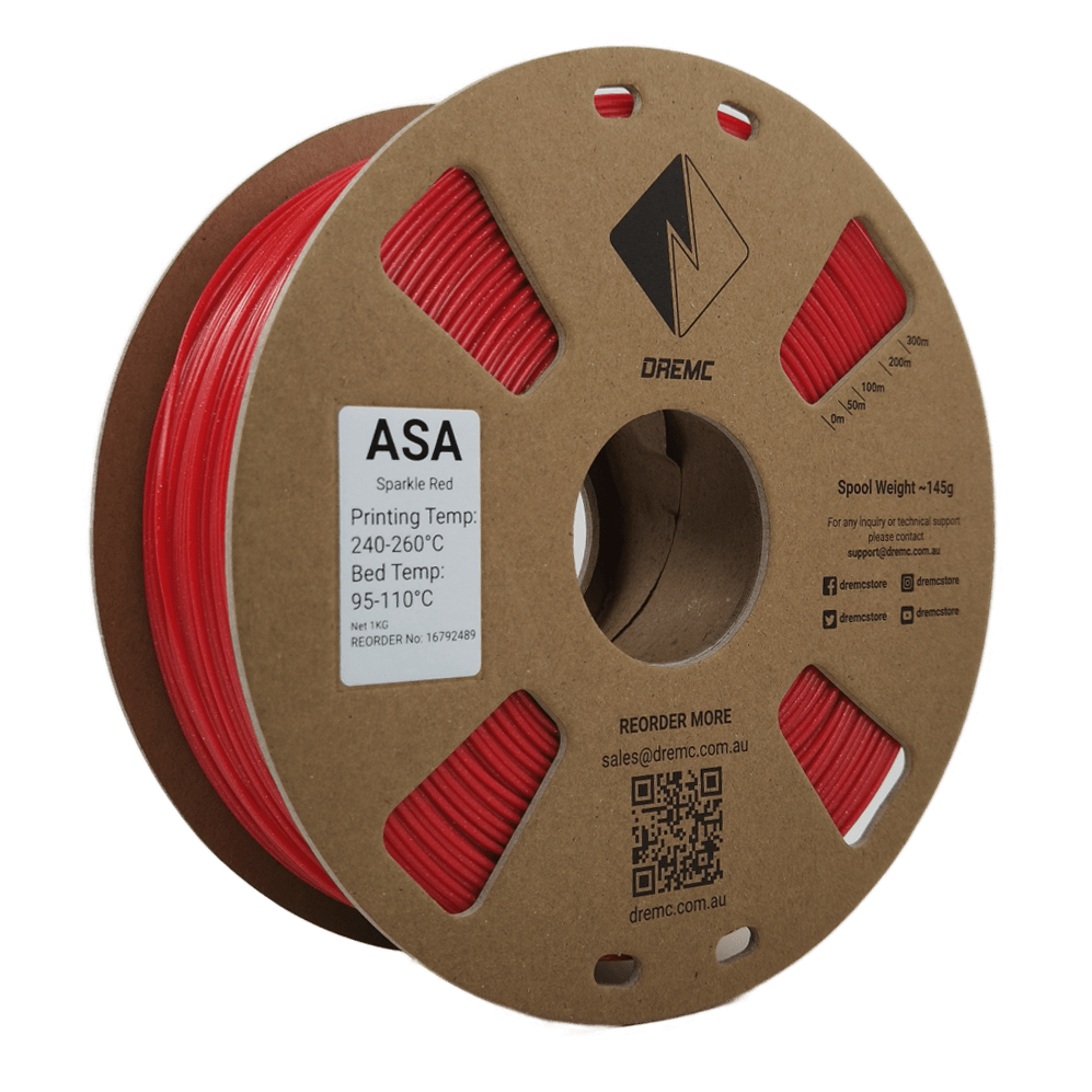 DREMC Sparkle ASA Filament 1.75mm 1kg - Sparkle Red - DRS - ASA - RED - DREMC STORE