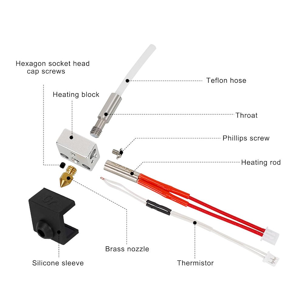 Elegoo hotend nozzle assembly kit for Neptune 3 Series - F - NPT - 3 - HK - DREMC STORE