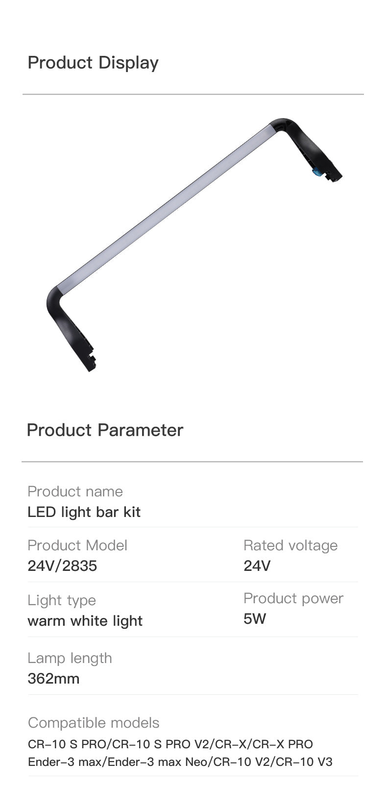 Ender - 3 S1 / Ender 3 V2 / Ender 3 V3 LED Light Bar Kit - Ender 3 Max Neo - 4004010240 - DREMC STORE