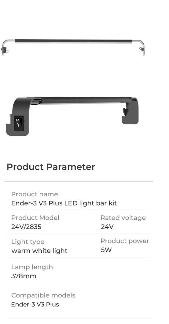 Ender - 3 S1 / Ender 3 V2 / Ender 3 V3 LED Light Bar Kit - Ender 3 V3 Plus - 4004010255 - DREMC STORE