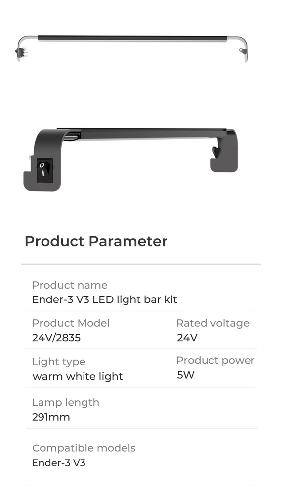 Ender - 3 S1 / Ender 3 V2 / Ender 3 V3 LED Light Bar Kit - Ender 3 V3 - 4004010256 - DREMC STORE