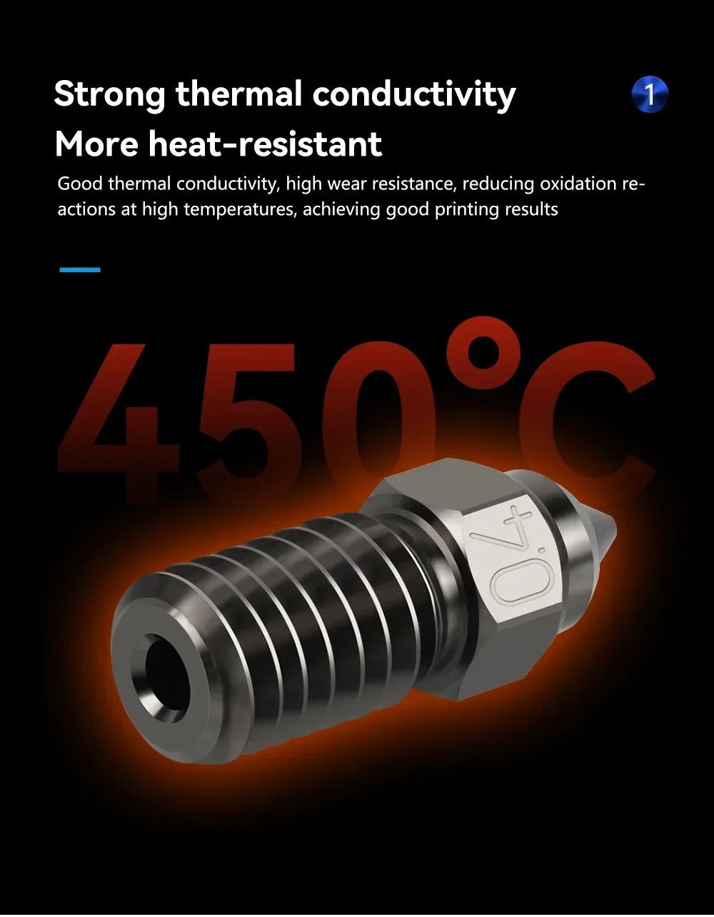 Ender 3 V3 SE M6 Hardened Steel Nozzle - 0.4mm - F - M6HN - 40 - DREMC STORE