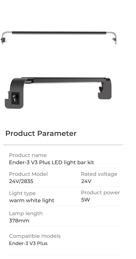 Ender-3 S1 / Ender 3 V2 / Ender 3 V3 LED Light Bar Kit