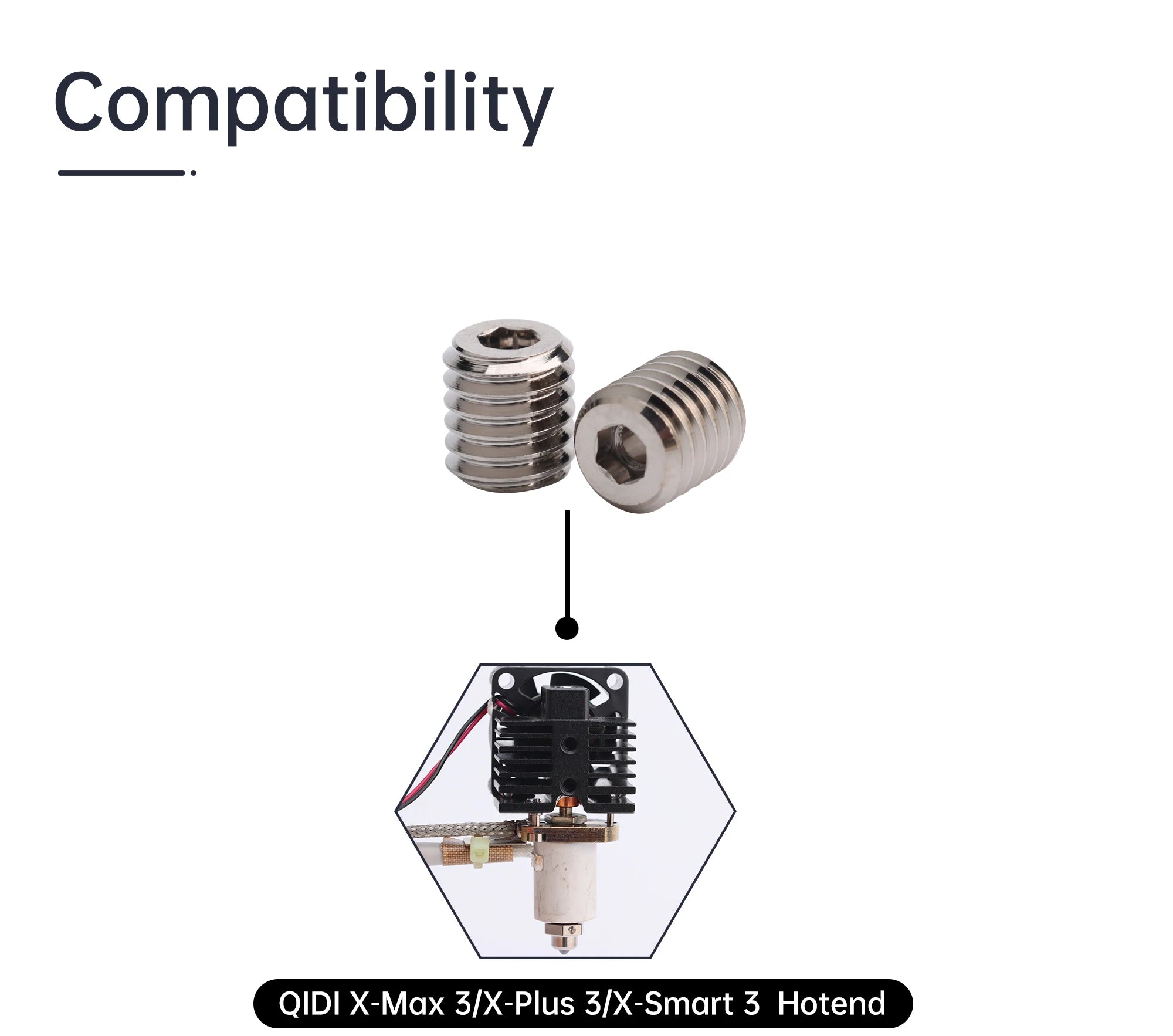 High Flow Plated Copper QIDI Adpater for V6 Nozzle - TL - QIDIV6A - DREMC STORE