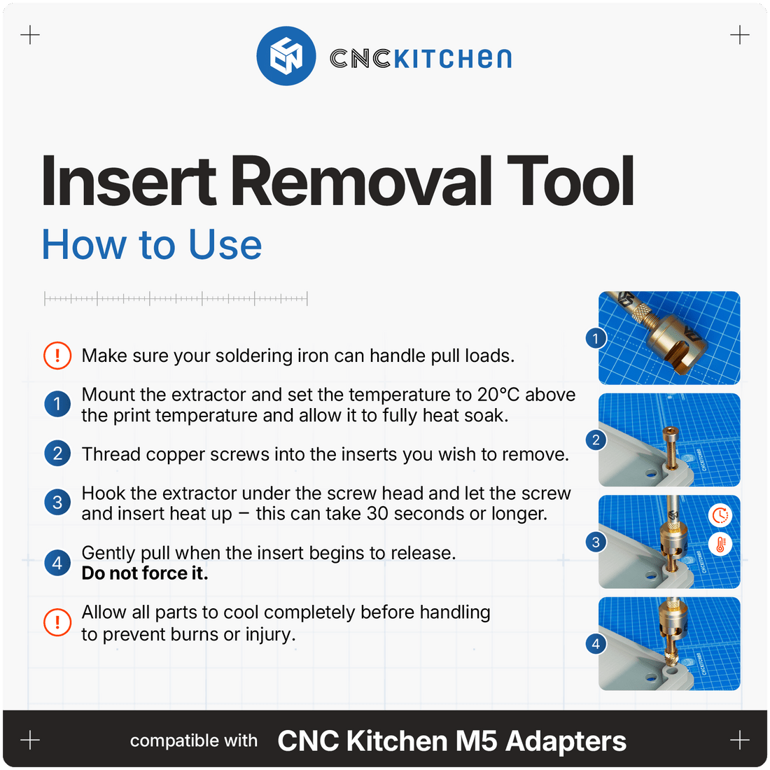 Insert Removal Tool V2 for M2, M2.5 & M3 - TC - RT - M2 - M3 - DREMC STORE