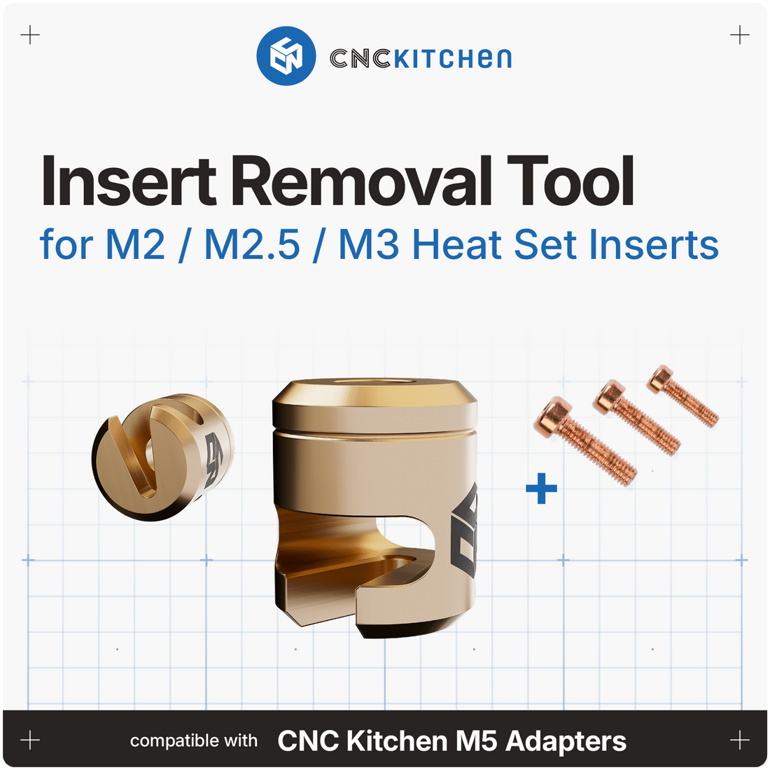 Insert Removal Tool V2 for M2, M2.5 & M3 - TC - RT - M2 - M3 - DREMC STORE