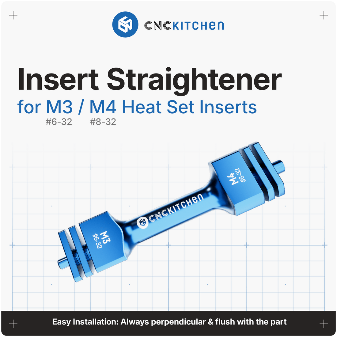 Insert Straightener M2 to M10 (2 - 56 to G1/8") - M3 - M4 - 4262391012338 - DREMC STORE 3D Printing Supplies