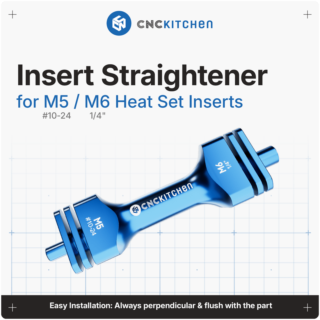 Insert Straightener M2 to M10 (2 - 56 to G1/8") - M5 - M6 - 4262391012345 - DREMC STORE 3D Printing Supplies