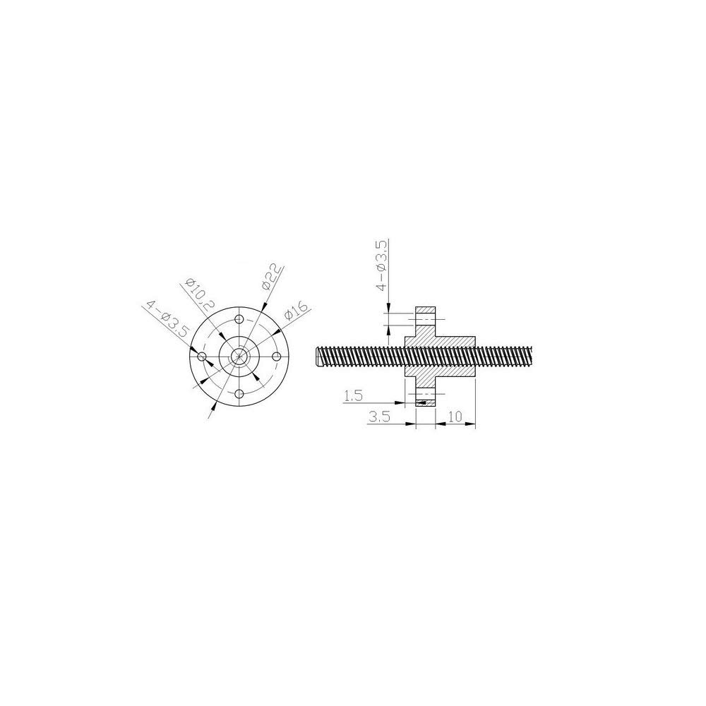 LDO Peek Leadscrew Nuts - TR8X8 - LDO - PEEK - NUT - TR8x8 - DREMC STORE