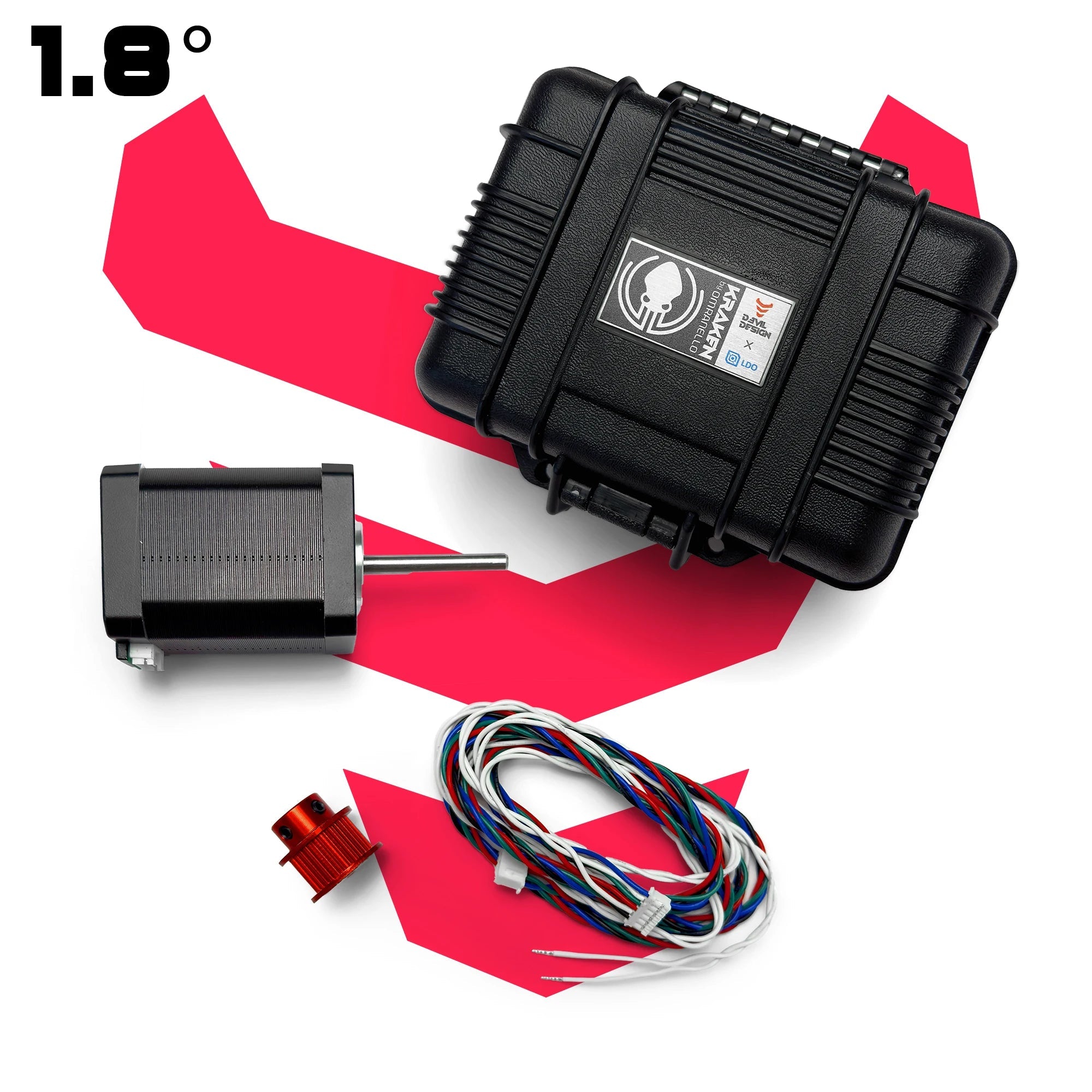 LDO x Kraken Stepper Motors High Torque 1.8/0.9 Stepper by Devil Design - Kraken 1.8 3004AH S37 D Shaft - LDO - 42STH60 - 3004HA(S37)D - DREMC STORE