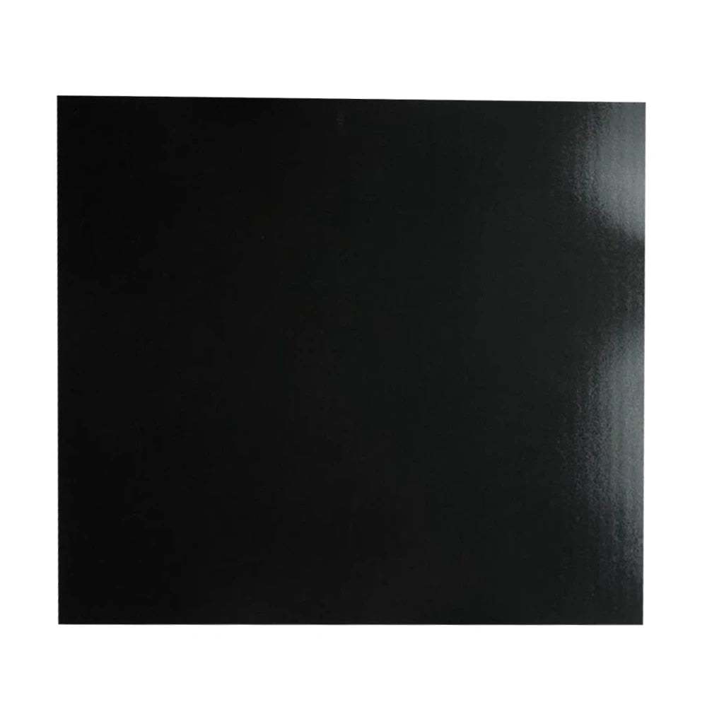 A black magnetic sheet with 3M adhesive applied to one side, presented on a plain background.