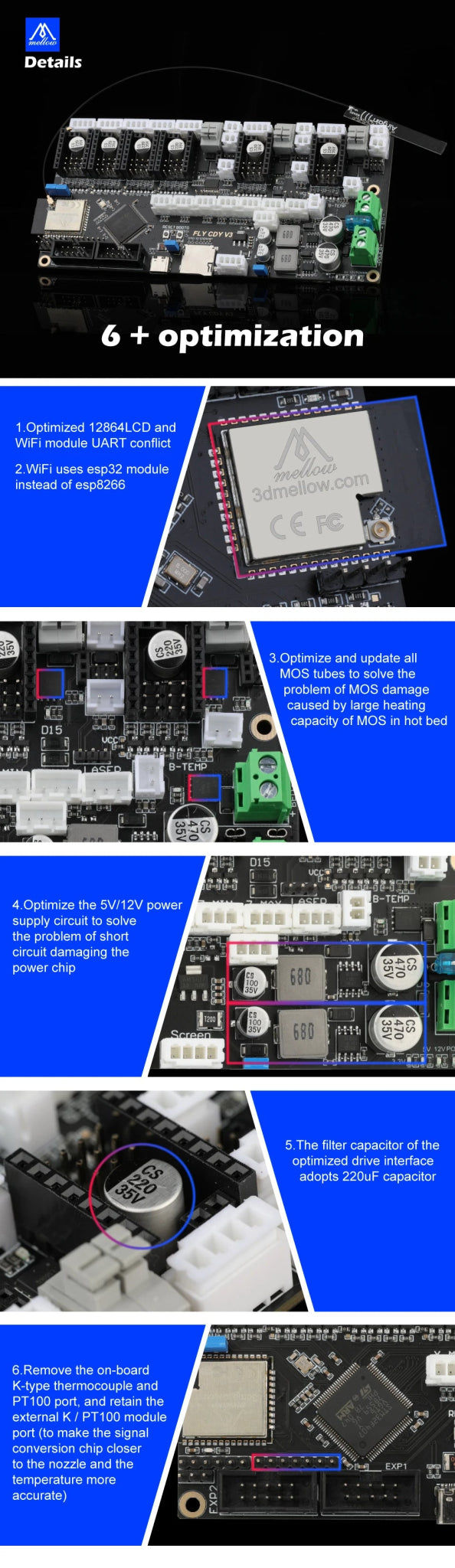 Mellow 32bit FLY - CDY V3 Wifi Control Board Reprap & Marlin & Klipper Firmware - M - 20FCDY6V3 - DREMC STORE