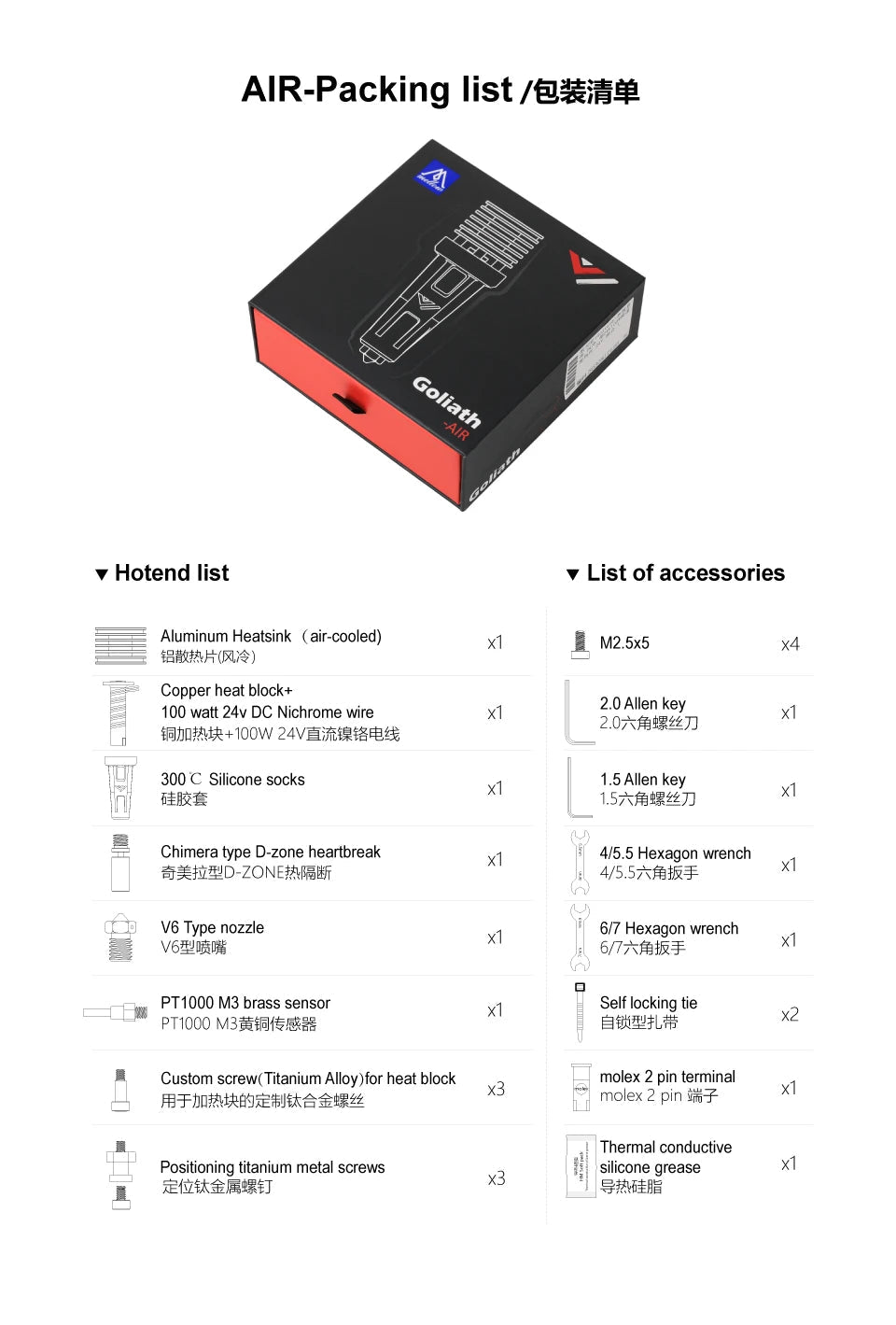 Mellow All Metal Goliath Air V2 Hotend - SET4 (Goliath Spare Heater Block) - M - 5030203012 - DREMC STORE