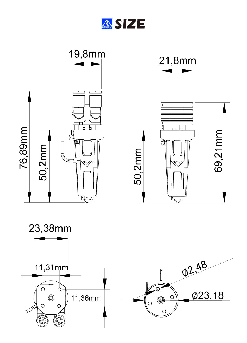 Mellow All Metal Goliath Air V2 Hotend - SET1 (Goliath Air Hotend) - M - 5030817195 - DREMC STORE