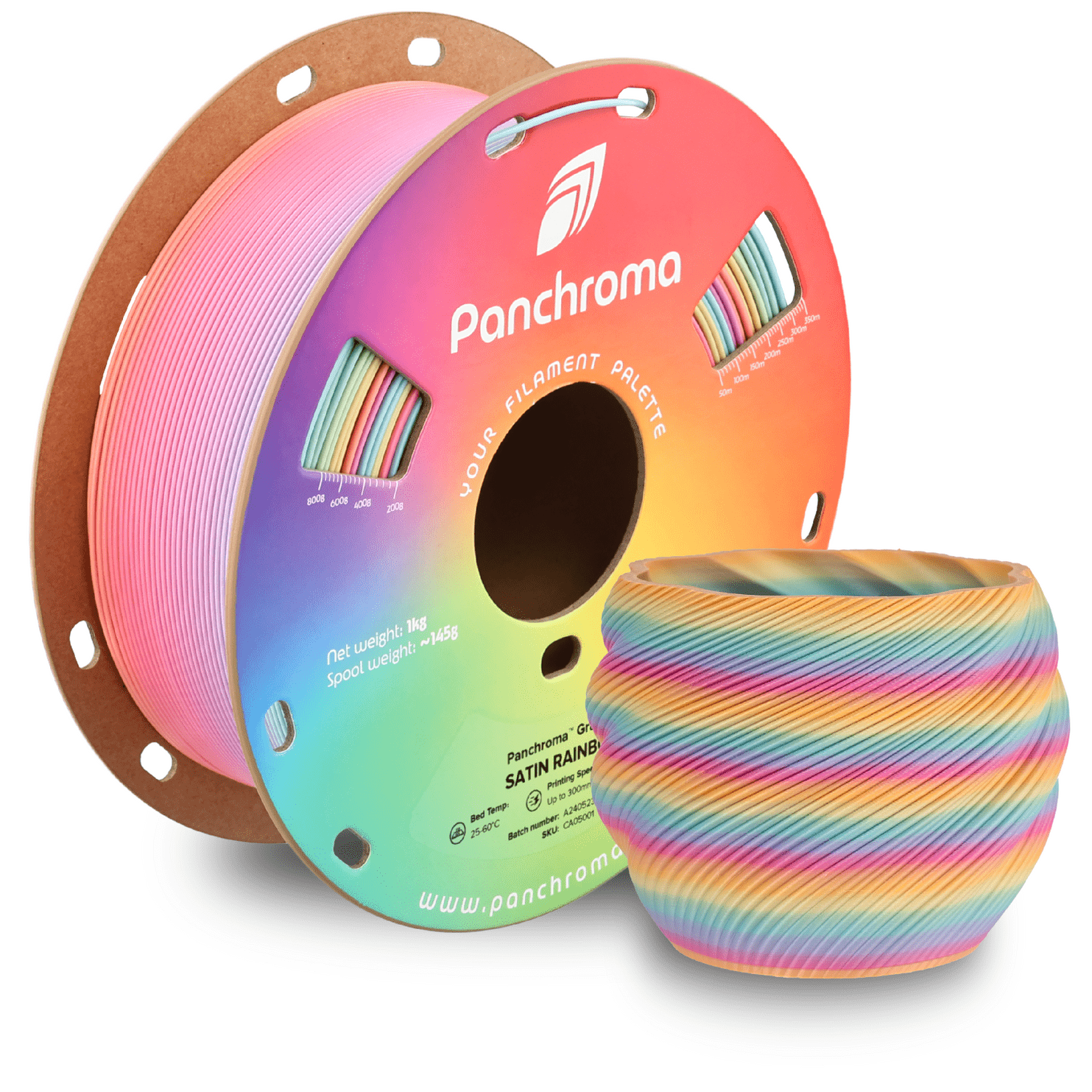 Panchroma Satin PLA Rainbow 1.75mm 1kg Filament - Satin PLA Rainbow - CA05001 - DREMC STORE