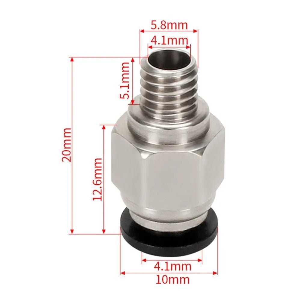 PC4 - M6 - Pass - Thru Bowden coupling - for 4mm OD Tube - Sold Individually - PC4 - M6 - DREMC STORE